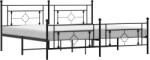 vidaXL fekete fém ágykeret fej- és lábtámlával 193 x 203 cm (374363) (374363)