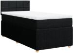 vidaXL fekete szövet rugós ágy matraccal 90x190 cm (3287313) (3287313)