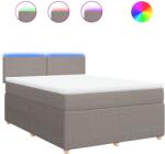 vidaXL tópszínű szövet rugós ágy matraccal 140 x 190 cm (3289748) (3289748)