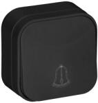 Anco 7204B IP20 falon kívüli fekete nyomó kapcsoló csengő jellel (7204B) (7204B)