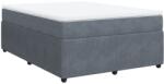 vidaXL sötétszürke bársony rugós ágy matraccal 140x190 cm (3285639) (3285639)