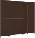 vidaXL barna 5-paneles polyrattan térelválasztó (365365) (365365)
