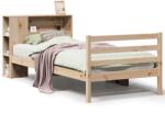 vidaXL tömör fenyőfa könyvespolcos ágy matrac nélkül 100 x 200 cm (3321877) (3321877)