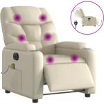 vidaXL krémszínű műbőr elektromos dönthető masszázsfotel (3204652) (3204652)