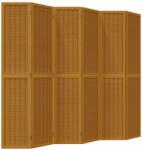 vidaXL 6 paneles barna tömör császárfa térelválasztó (358827) (358827)