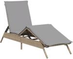 vidaXL bézs polyrattan napozóágy párnával (4002704) (4002704)