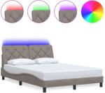vidaXL tópszínű szövet ágykeret LED-es matrac nélkül 140 x 200 cm (3310675) (3310675)