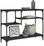 vidaXL fekete tálalóasztal polcokkal 100 x 35 x 75 cm (837782) (837782)