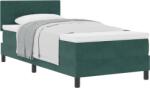 vidaXL Boxspring Ágy Matrac Sötét Zöld Egyszemélyes Bársonyos (3339143) (3339143)