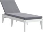 vidaXL fehér PP napozóágy párnával 186 x 60 x 29 cm (364222) (364222)