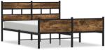 vidaXL füstös tölgy színű szerelt fa ágykeret matrac nélkül 140x200 cm (4017237) (4017237)
