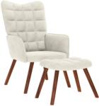 vidaXL krémszínű bársony pihenőfotel lábtartóval (4016830) (4016830)