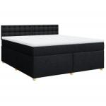 vidaXL fekete szövet rugós ágy matraccal 180 x 200 cm (3286775) (3286775)