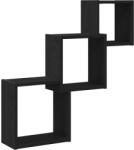 vidaXL fekete tölgy színű szerelt fa fali kocka polcok 68x15x68 cm (862410) (862410)