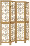 vidaXL 4 paneles barna tömör császárfa térelválasztó (358866) (358866)