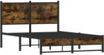 vidaXL füstös tölgyszínű fém ágykeret matrac nélkül 120 x 200 cm (4007830) (4007830)