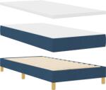 vidaXL Boxspring Ágy Mattal Kék Színben, 90x200 cm, Szövet (3340198) (3340198)