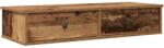 vidaXL antik fa szerelt fa falipolc fiókokkal 100 x 37, 5 x 19 cm (859966) (859966)