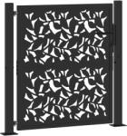 vidaXL Kerti kapu fekete 105x106 cm acél szárnyas kivitelben (4100959) (4100959)