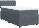 vidaXL sötétszürke bársony rugós ágy matraccal 90 x 200 cm (3287645) (3287645)