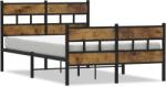 vidaXL füstös tölgy színű fém ágykeret matrac nélkül 120 x 190 cm (4017068) (4017068)