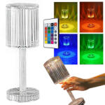 VERK GROUP Lampă de noapte de birou cu efect de cristal RGB LED, controlabilă prin USB și telecomandă (12305)