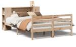 vidaXL tömör fenyőfa könyvespolcos ágy matrac nélkül 120 x 200 cm (3321850) (3321850)