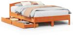 vidaXL viaszbarna tömör fenyőfa ágy matrac nélkül 160 x 200 cm (3301823) (3301823)