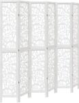 vidaXL 6 paneles fehér tömör császárfa térelválasztó (358748) (358748)