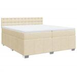 vidaXL krémszínű szövet rugós ágy matraccal 200 x 200 cm (3287194) (3287194)