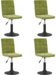vidaXL 4 db világoszöld bársony forgó étkezőszék (3089291) (3089291)