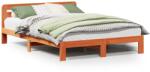 vidaXL viaszbarna tömör fenyőfa ágy matrac nélkül 160 x 200 cm (855557) (855557)