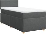 vidaXL sötétszürke szövet rugós ágy matraccal 80 x 200 cm (3286501) (3286501)