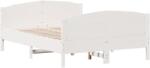 vidaXL fehér tömör fenyőfa ágykeret fejtámlával 160 x 200 cm (3216168) (3216168)