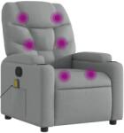 vidaXL világosszürke szövet dönthető masszázsfotel (372453) (372453)