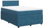vidaXL kék bársony rugós ágy matraccal 120 x 190 cm (3287690) (3287690)