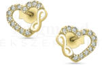  14 karátos arany szív fülbevaló végtelen jellel (AU14335) AU14335