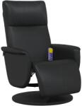 vidaXL fekete műbőr dönthető masszázsfotel lábtartóval (356557) (356557)