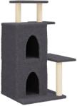 vidaXL sötétszürke macskabútor szizál kaparófákkal 97 cm (172114) (172114)