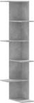 vidaXL betonszürke szerelt fa fali sarokpolc 36, 5 x 36, 5 x 140 cm (852630) (852630)