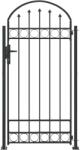 vidaXL Kerítés kapu Szürke 102 x 200 cm Acél (42008887) (42008887)