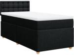 vidaXL fekete szövet rugós ágy matraccal 80 x 200 cm (3286523) (3286523)