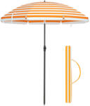 SONGMICS Csíkos Napernyő UPF50+ Védelemmel 1, 6m Narancssárga-Fehér (EUZ-GPU60OW)