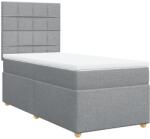 vidaXL világosszürke szövet rugós ágy matraccal 90 x 200 cm (3291163) (3291163)