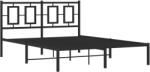vidaXL fekete fém ágykeret fejtámlával 140 x 200 cm (374242) (374242)