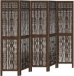 vidaXL 5 paneles sötétbarna tömör császárfa térelválasztó (358661) (358661)