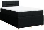vidaXL fekete szövet rugós ágy matraccal 120 x 190 cm (3287397) (3287397)