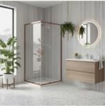 Rea Cabina de dus Rea City cu cadita neagra 80x80 cm Cupru periat (KPL-K7982)