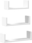 vidaXL 3 db fehér szerelt fa fali polc (853308) (853308)