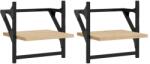 vidaXL 2 db sonoma tölgy színű fali polc rúddal 30 x 25 x 30 cm (836234) (836234)